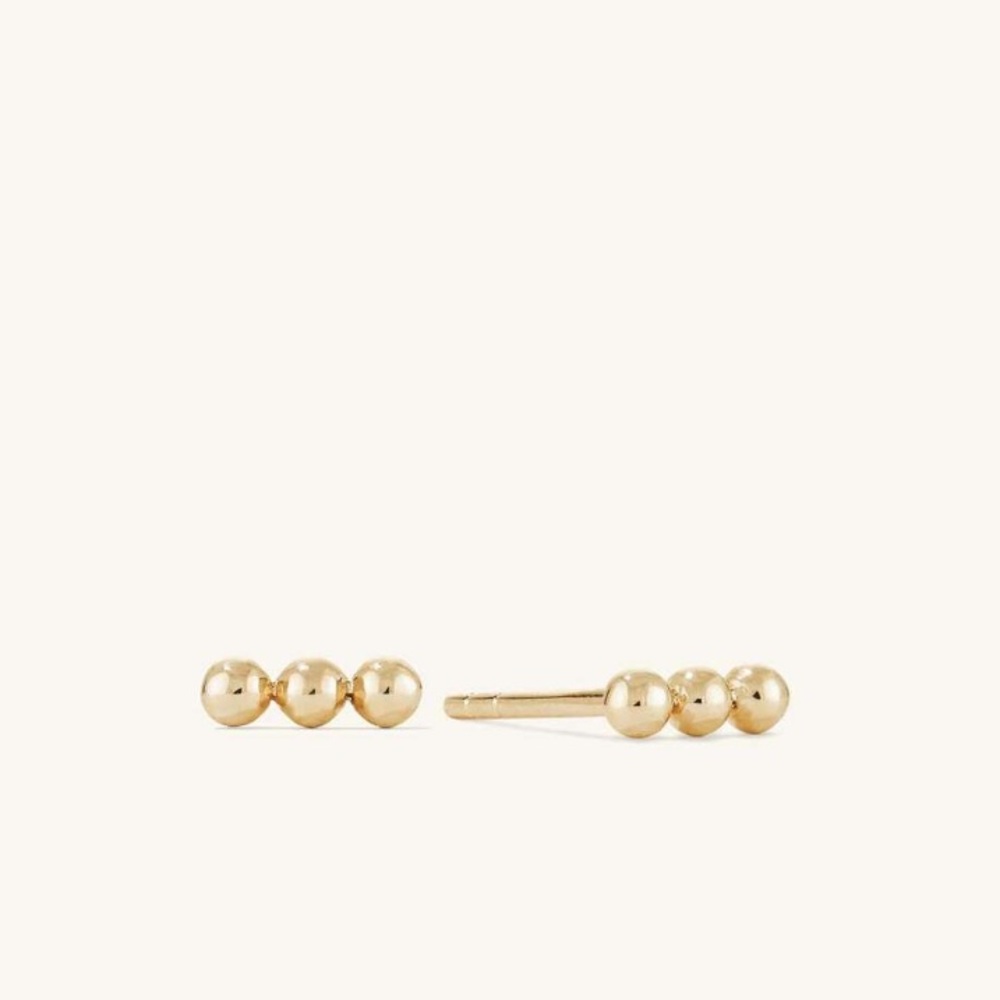 Mejuri Spheres Bar Studs earrings NIB